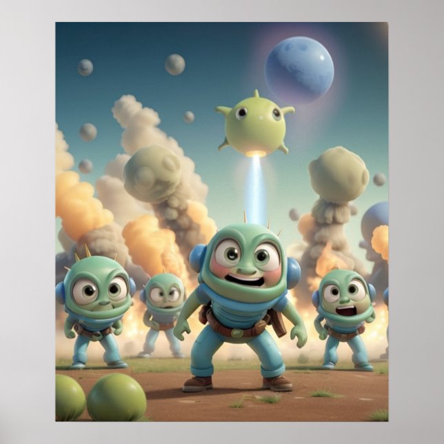 Affiche Cute Farting Invading Aliens (Devant)