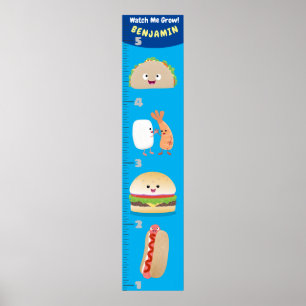 Affiche Cute favorite meal cartoon growth chart
