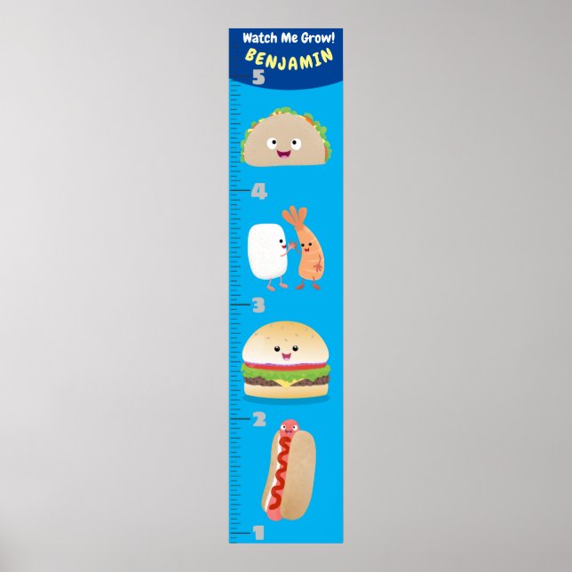 Affiche Cute favorite meal cartoon growth chart (Devant)