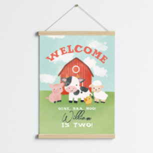 Affiche Cute ferme animal Barnyard 2e anniversaire Bienven