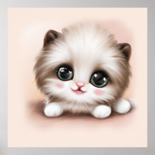 Affiche Cute Fluffy Furr Ball Kitten