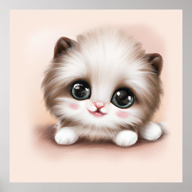 Affiche Cute Fluffy Furr Ball Kitten (Devant)