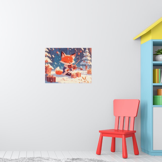 Affiche Cute Fox Playing Violin (Pépinière 1)