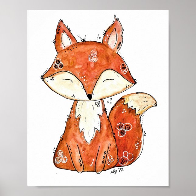 Affiche Cute Fox Whimsical (Devant)