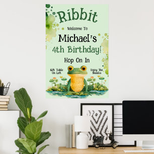 Affiche Cute Frog fête d'anniversaire