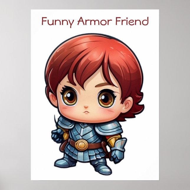 Affiche Cute Funny Armor Ami Comic Warrior (Devant)