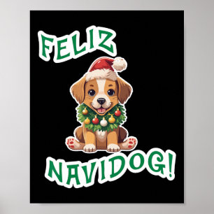 Affiche Cute Funny Feliz Navidad Navidog Amoureux des chie