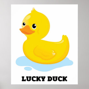 Affiche Cute Funny Lucky Duck