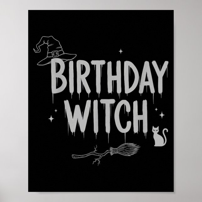 Affiche Cute Funny Witch Witchy Birthday Witches Happy Wom (Devant)