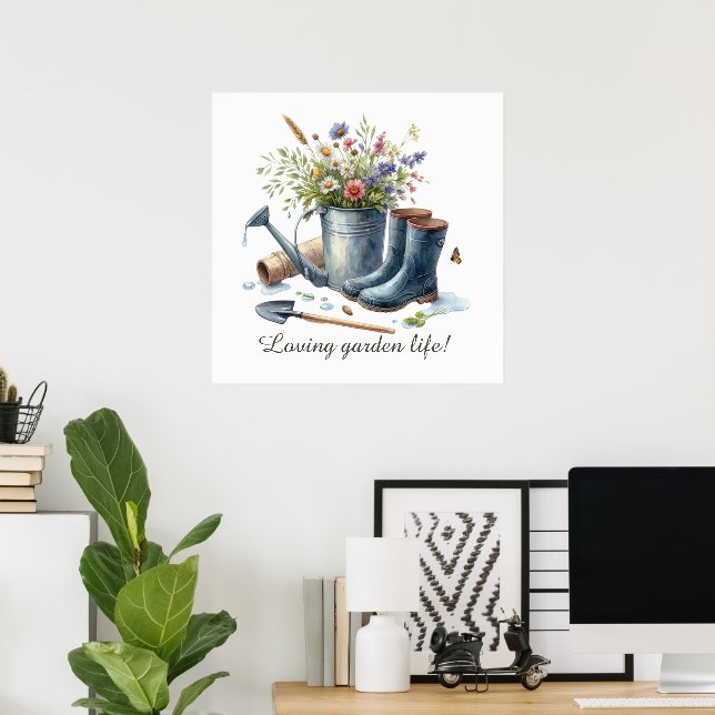 Affiche Cute Garden life personnalisable (Bureau à domicile)