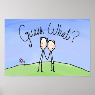 Affiche Cute Gay Couple Devinez Quoi