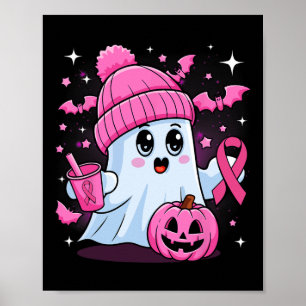 Affiche Cute Ghost Boire Café Halloween Ghost Breast