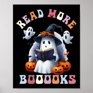 Affiche Cute Ghost Book Lire plus Livres Drôle Enseignants
