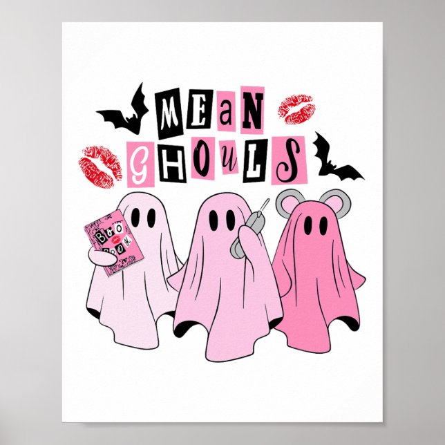 Affiche Cute Ghost Moyenne Ghouls Amusants Costume Hallowe (Devant)