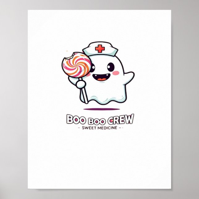 Affiche Cute Ghost Nurse Boo Boo Crew Halloween classique  (Devant)
