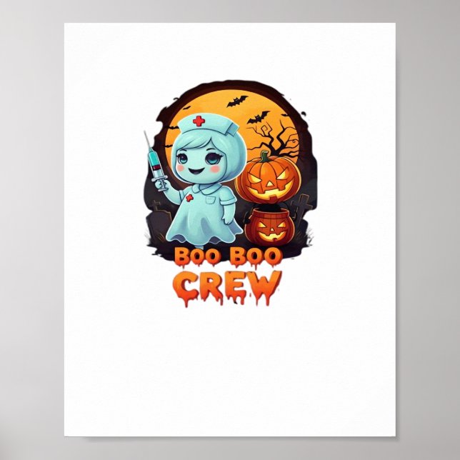 Affiche Cute Ghost Nurse - Boo Boo Crew Halloween Fun Clas (Devant)