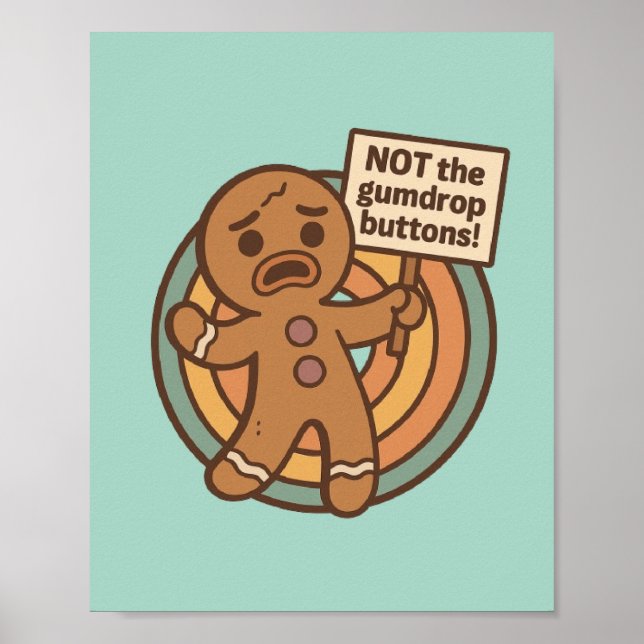 Affiche Cute Gingy Gingerbread Christmas Postcard (Devant)