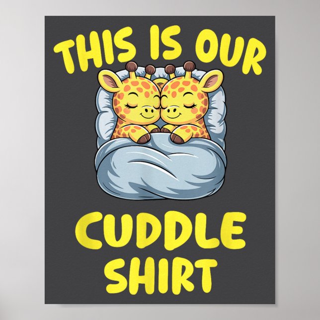 Affiche Cute Giraffe Couple This Is Our Cuddle  (Devant)