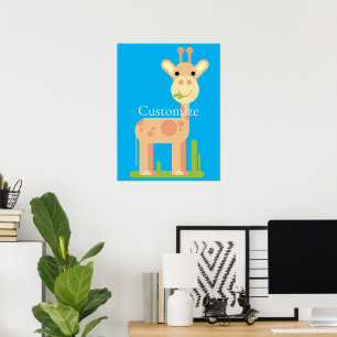 Affiche Cute Giraffe Munching Thunder_Cove