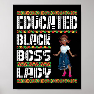 Affiche Cute Girl instruite Black Boss Lady Amérique Afriq