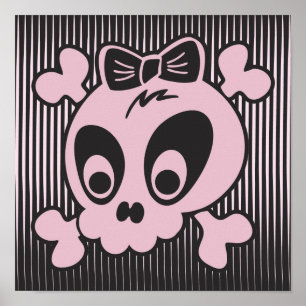 Affiche Cute Girlie Skull