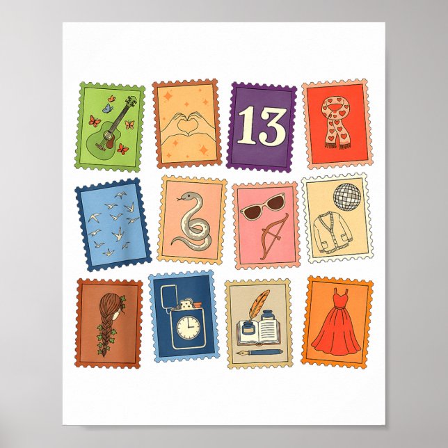 Affiche Cute Girly Christmas Pajama Music Album Stamp Aest (Devant)