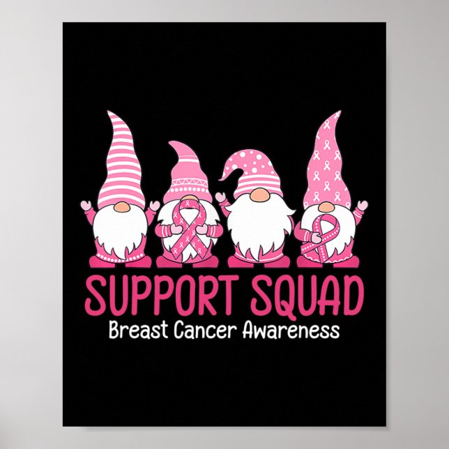 Affiche Cute Gnome Support Squad Sensibilisation au cancer (Devant)