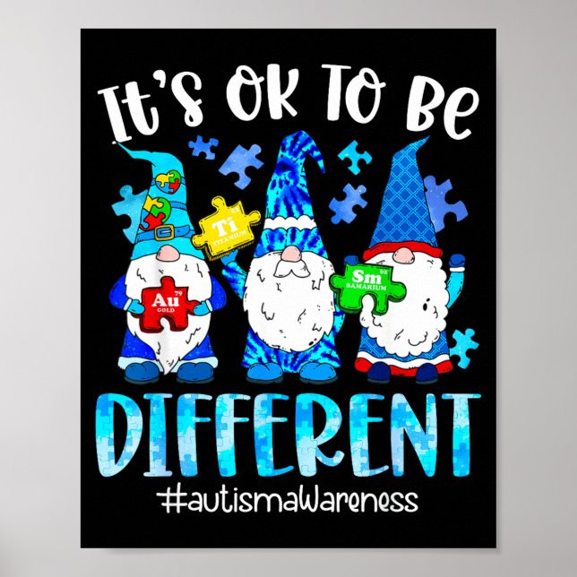 Affiche Cute gnomes autism prise de conscience pour être d (Devant)