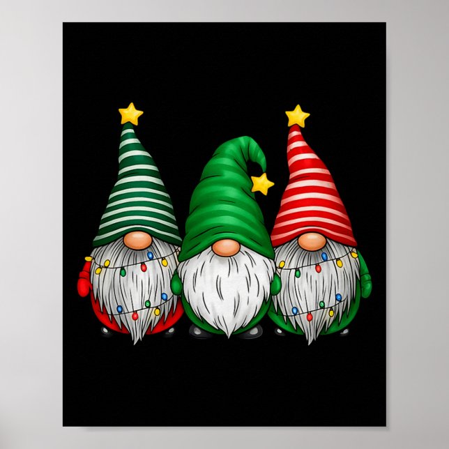 Affiche Cute Gnomes Merry Christmas Light Family Gnome Xma (Devant)