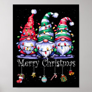 Affiche Cute Gnomes Merry Christmas Light Family Gnome Xma