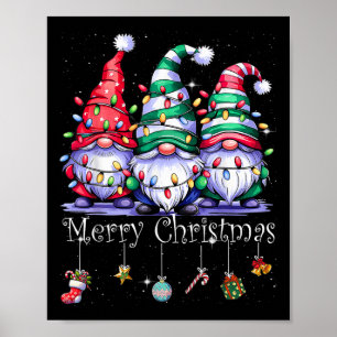 Affiche Cute Gnomes Merry Christmas Light Family Gnome Xma