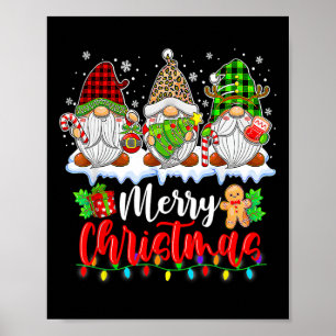 Affiche Cute Gnomes Merry Christmas Light Family Gnome Xma