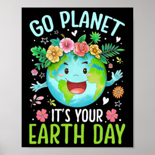 Affiche Cute Go Planet Your Earth Anniversaire Jour Enseig