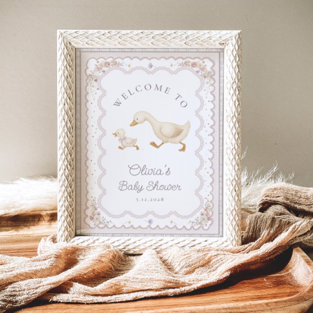 Affiche Cute Goose Gender Neutral Baby Shower Welcome (Créateur téléchargé)