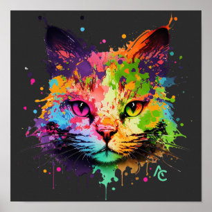 Affiche Cute Graffiti Neon Enk Splash Chat