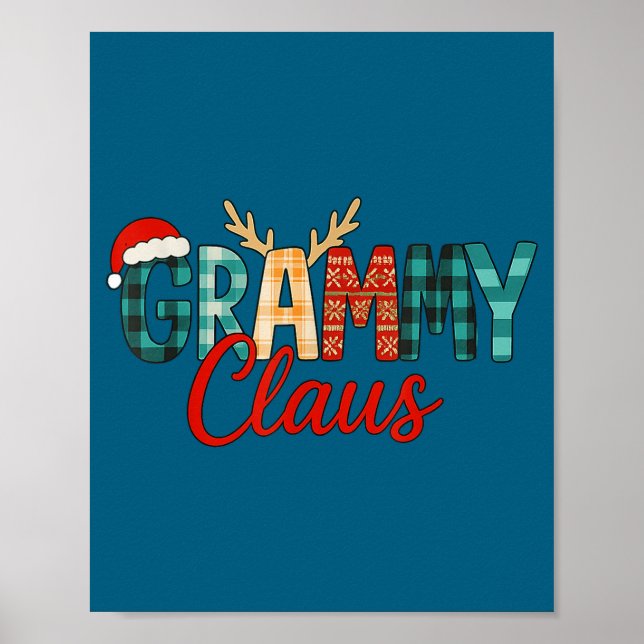Affiche Cute Grammy Claus Christmas For Grandma Santa Hat  (Devant)