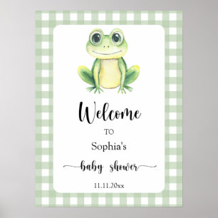 Affiche Cute grenouille - baby shower de bienvenue