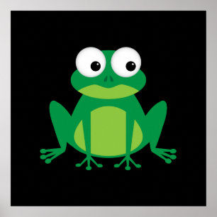 Affiche Cute grenouille caricaturale