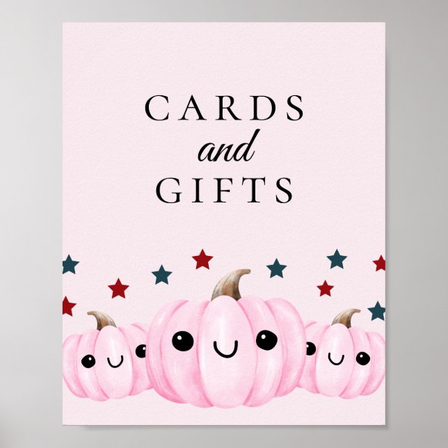 Affiche Cute Halloween Baby Shower Cards & Gift Sign (Devant)