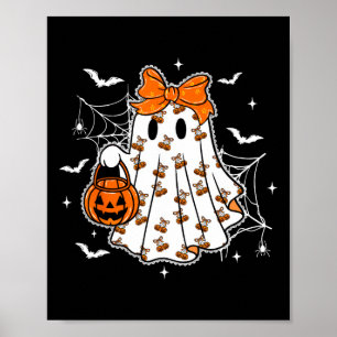 Affiche Cute Halloween Citrouille fantôme Coquette fille É