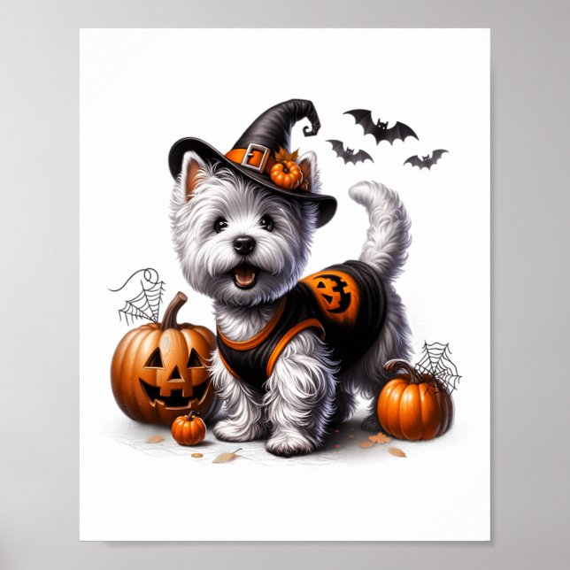 Affiche Cute Halloween Westie Tee West Highland Terrier Do (Devant)