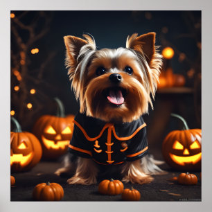 Affiche Cute Halloween Yorkshire Terrier Chien Chien Chien
