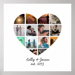 Affiche Cute Heart 14 Photo Collage Love Family