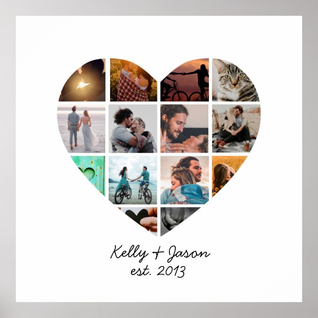 Affiche Cute Heart 14 Photo Collage Love Family (Devant)