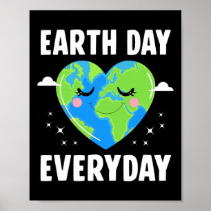 Affiche Cute Heart Earth Enseignants Jour des terres tous