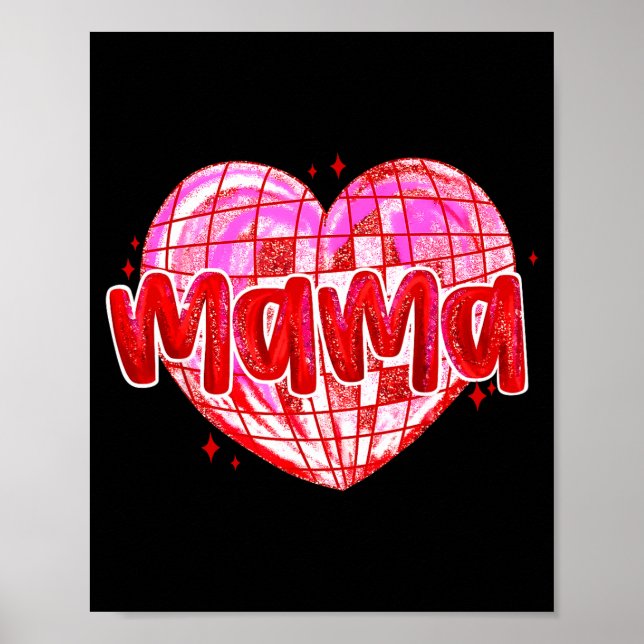 Affiche Cute Heart Mama Valentines Day Mom Wife  (Devant)