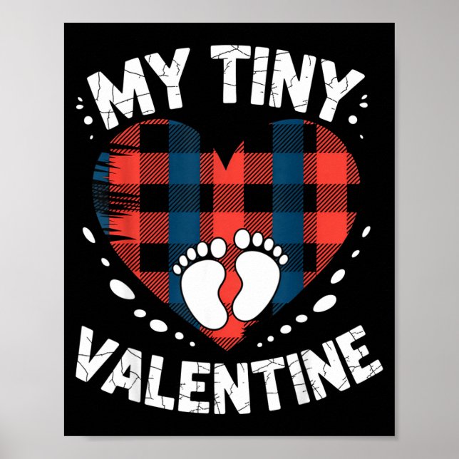 Affiche Cute Heart My Tiny Valentine Pregnancy Announcemen (Devant)