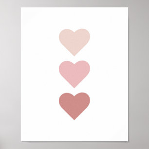 Affiche Cute Hearts Boho Nursery
