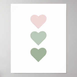 Affiche Cute Hearts Boho Nursery