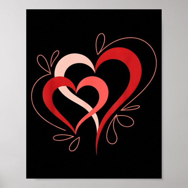 Affiche Cute Hearts In Love Couples Valentine Day Pajamas  (Devant)